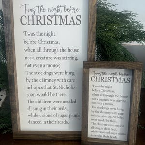 Twas the Night Before Christmas Farmhouse Engraved Decor Sign - Classic Christmas Sign