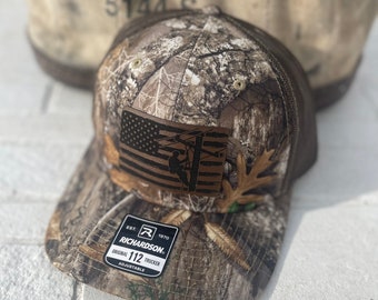 Camoflauge Richardson Lineman Flag Trucker Hat - Camo American Flag Lineman gift