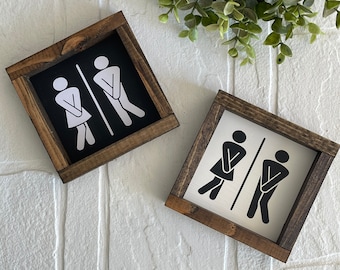 Funny Bathroom Decor Sign: Farmhouse Potty Dance - Boy/Girl