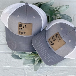 Best Dad & Best Kid Engraved Matching Hats - Father Son Matching Snap Back Hats