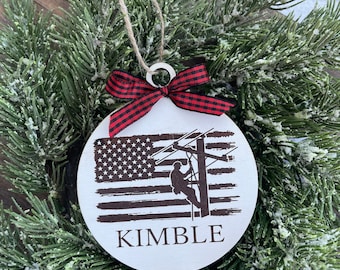 Personalized Lineman Christmas Ornament - Lineman Family Gift