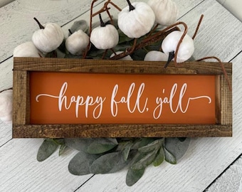 ¡Feliz otoño a todos! Letrero decorativo estilo granja para el hogar.