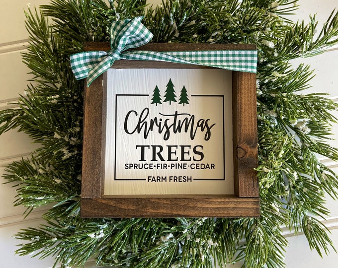 Rustic Tree Signs Farm Fresh Trees Farmhouse Christmas Holiday Decor Rustic Sign - Etsy