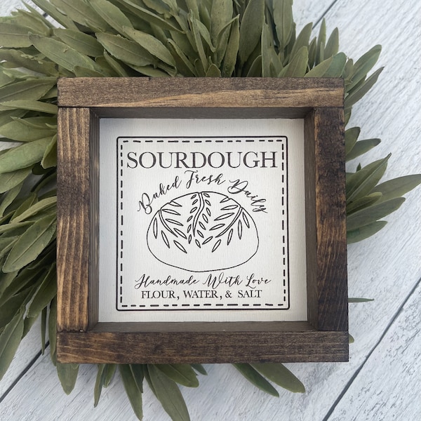 Sourdough Farmhouse Style Sign - Bread Baker Gift - Homestead Kitchen Decor