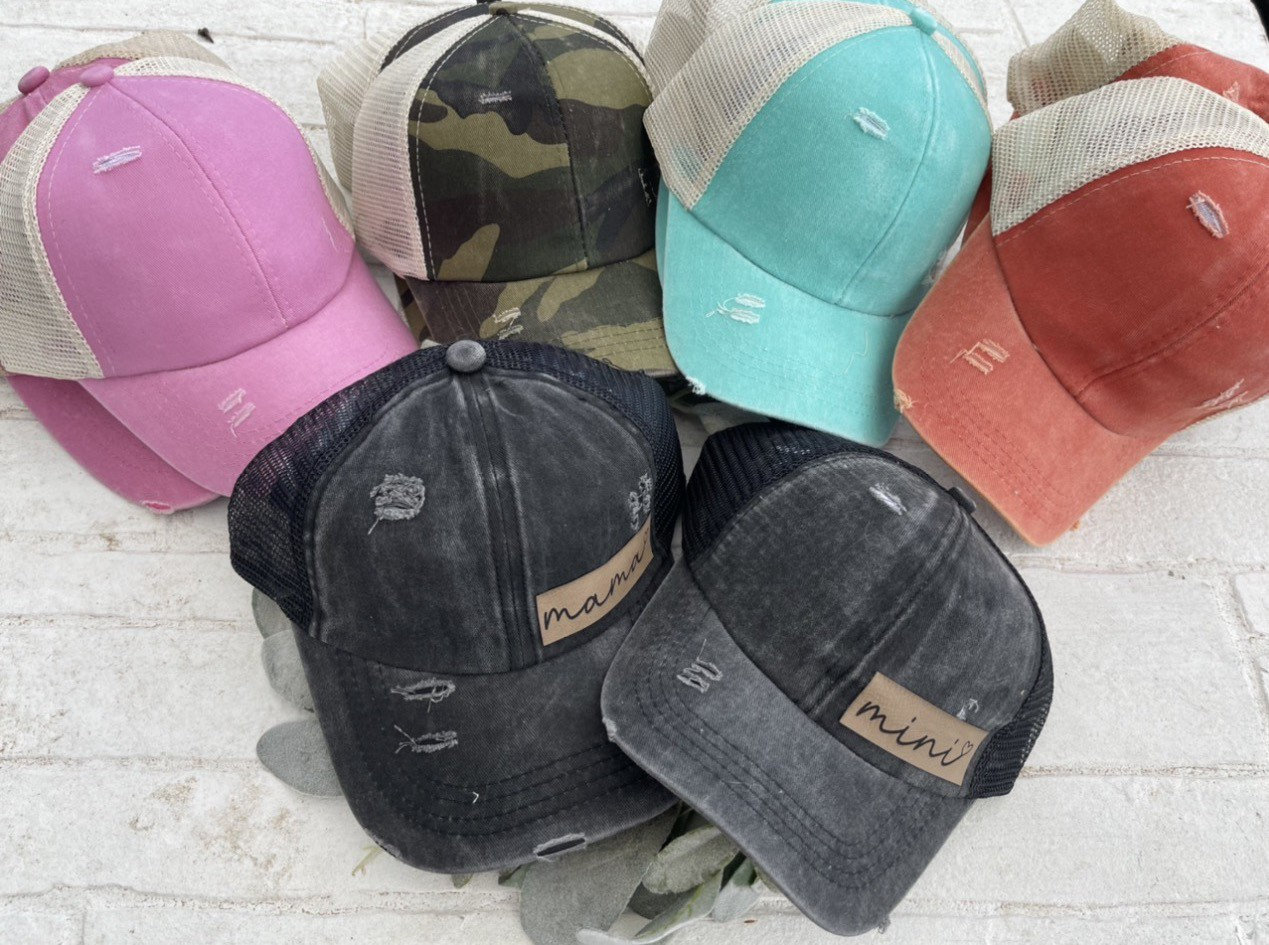 Mommy and me Criss Cross Hat Bundle Leopard Black (2 Pack) Funky Junque Mommy and Me Mother Daughter Criss Cross Baseball Cap