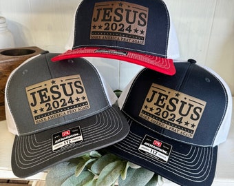 Jesus 2024 Make America Pray Again Political Patriotic Adjustable Richardson 112 Hat