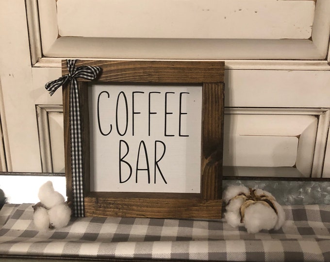 Coffee Bar Farmhouse Style Sign - Etsy