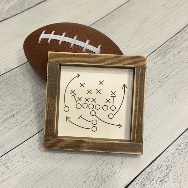 Football Play Sign – Rustic Farmhouse Decor Sign