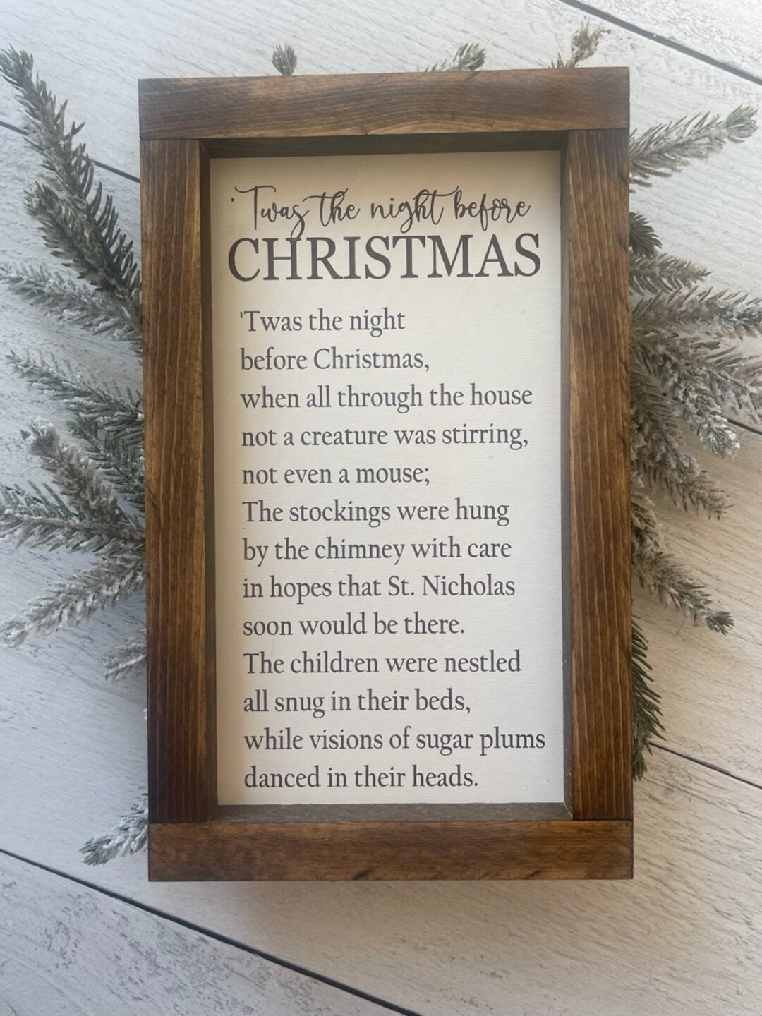 Twas the Night Before Christmas Farmhouse Engraved Decor Sign Classic ...
