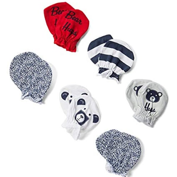 Baby Mittens (6 Pack) 0-6 Months Newborn Infant Baby Mittens Multi Colors 100% Cotton Baby Boys and Baby Girls BornCare Brand