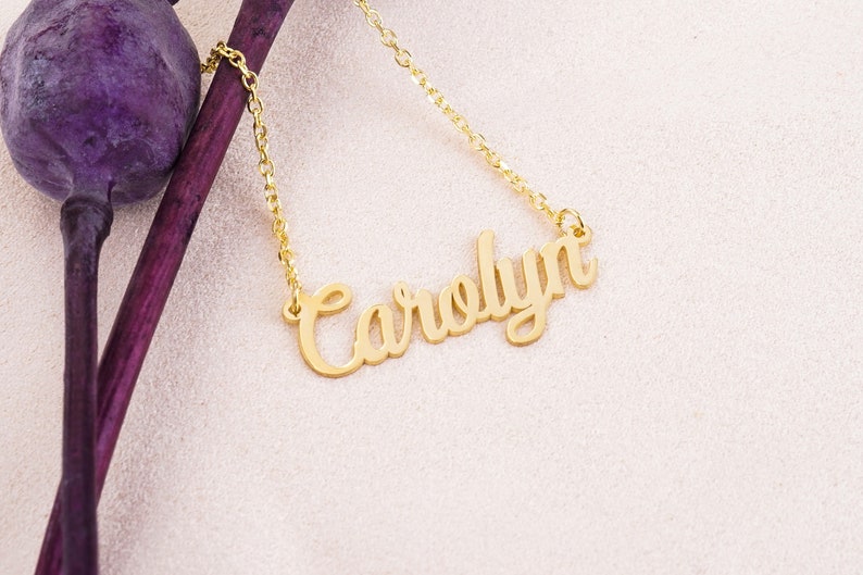 Personalized Name Necklace Gold Dainty Name Necklace Bridesmaid gift Gift for Mom Personalized Gifts Christmas Gift Custom Name Jewelry