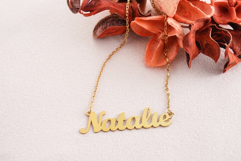 New Year 2021 Thanksgiving Custom Name Necklace Gold Name Necklace Baby Girl Name Necklace Children Name Jewelry Mom Gift Silver Necklace