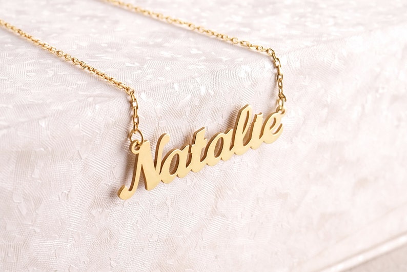 New Year 2021 Thanksgiving Custom Name Necklace Gold Name Necklace Baby Girl Name Necklace Children Name Jewelry Mom Gift Silver Necklace