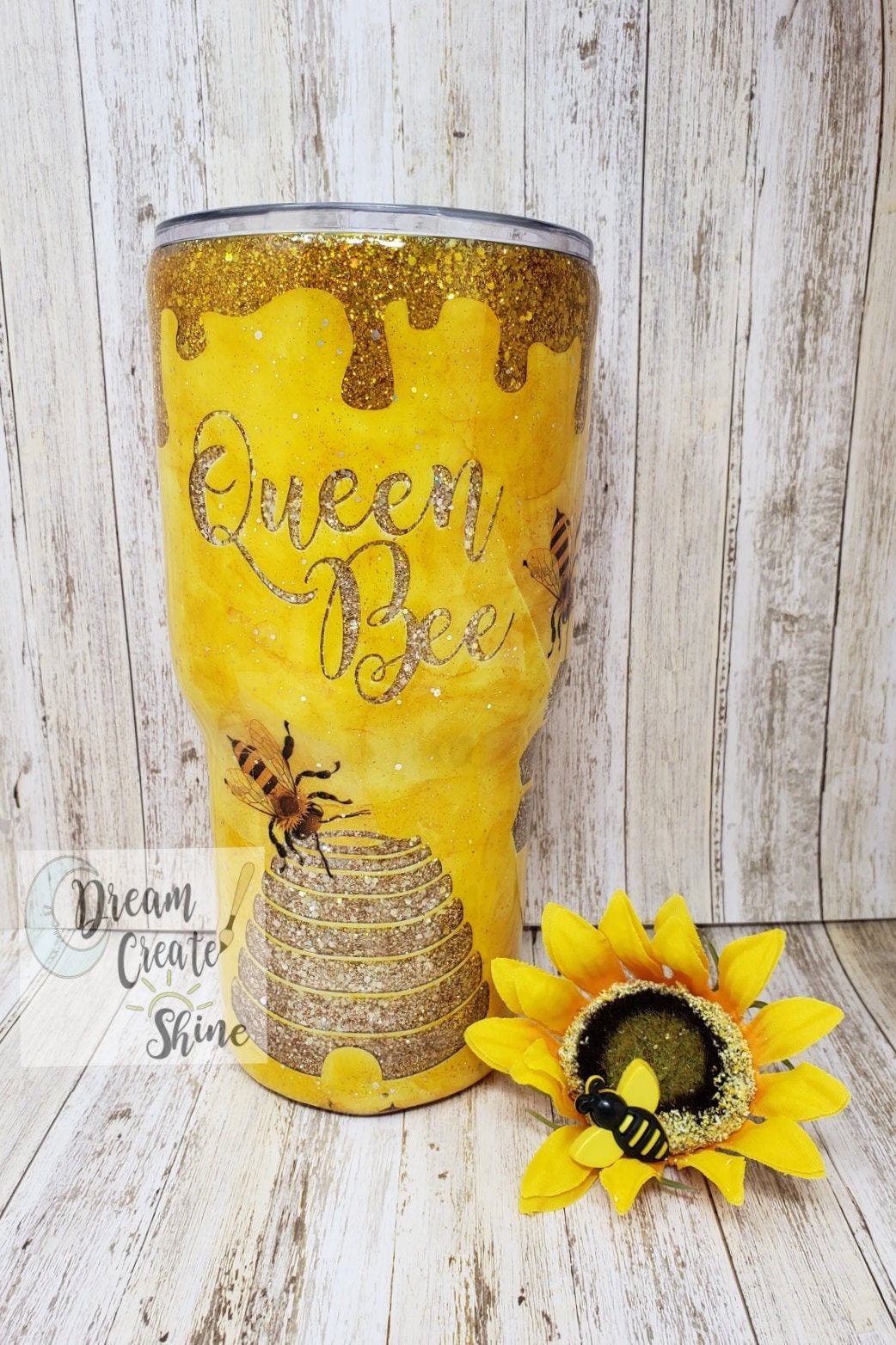 Queen bee tumbler/ Honey Cup/ Personalized Beehive Gift/Stainless Ste…
