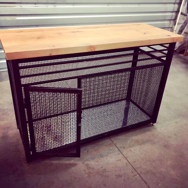 TV Stand Crate Furniture Custom Metal and Wood Dog Crate
