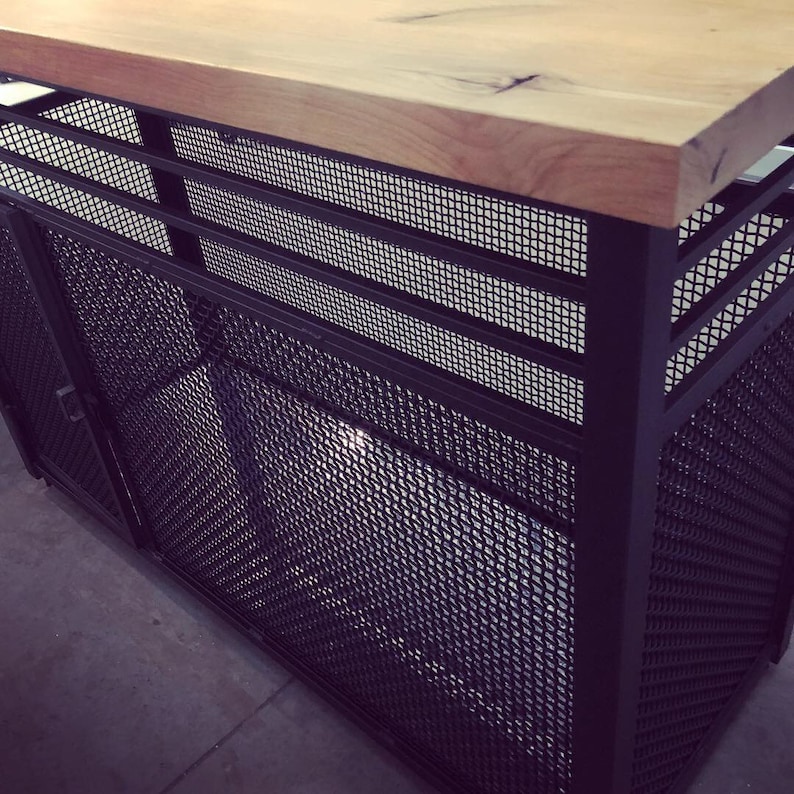 TV Stand Crate Furniture Custom Metal and Wood Dog Crate