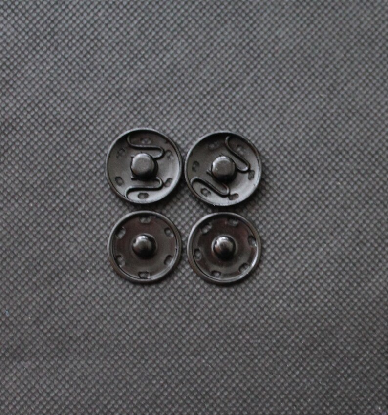 Druckknöpfe 25 mm Durchmesser zum Annähen Messing Rostfrei, Nickelfrei Buttons Pressions Schwarz Bild 6