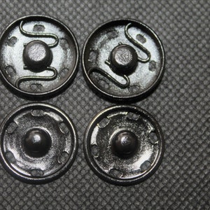 Druckknöpfe 25 mm Durchmesser zum Annähen Messing Rostfrei, Nickelfrei Buttons Pressions Schwarz Bild 5
