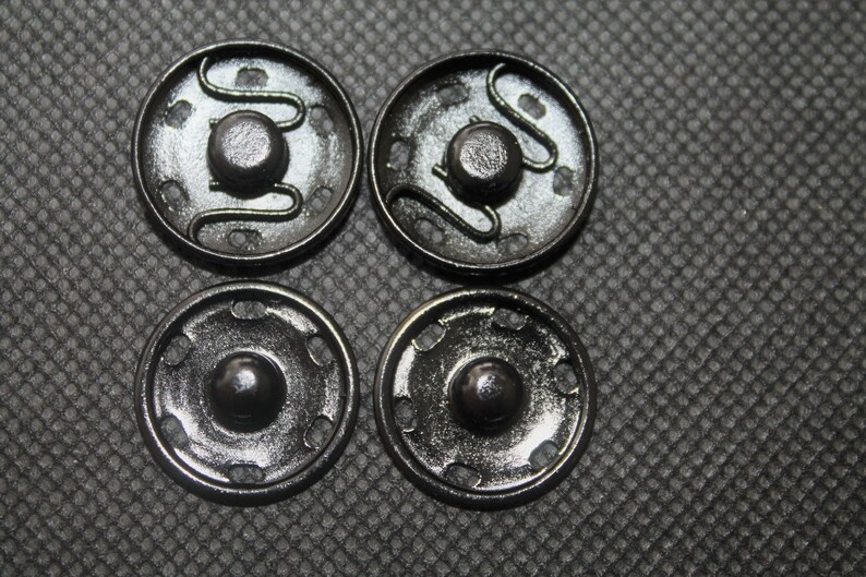 Druckknöpfe 25 mm Durchmesser zum Annähen Messing Rostfrei, Nickelfrei Buttons Pressions Schwarz Bild 5