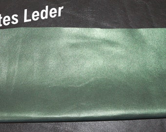 Lederstücke Nappaleder Lamm Lederstärke 0,8 mm Lederstücke in Grün glänzend