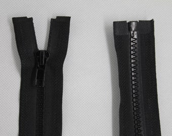 Reißverschluss 50 cm bis 100 cm Lang für Anorak teilbar Nummer 5 Kunststoff grobe Zähne in Schwarz