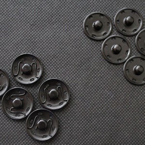 Druckknöpfe 25 mm Durchmesser zum Annähen Messing Rostfrei, Nickelfrei Buttons Pressions Schwarz Bild 4