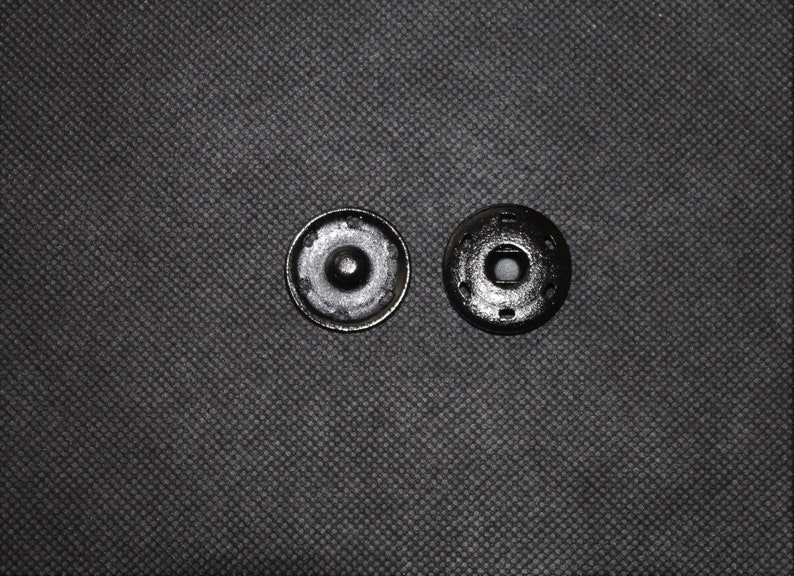 Druckknöpfe 25 mm Durchmesser zum Annähen Messing Rostfrei, Nickelfrei Buttons Pressions Schwarz Bild 2