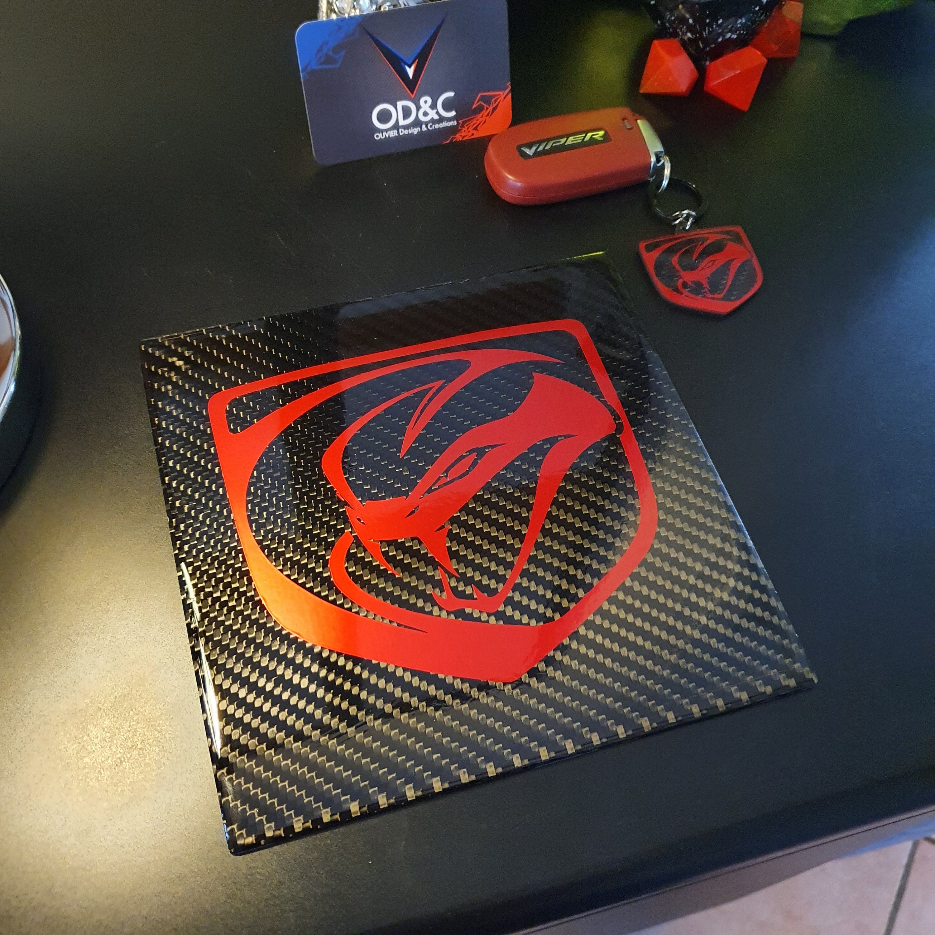 Carbon Fiber Wall Art Canvas Viper Stryker Plaque Décorative Fibre de Carbone