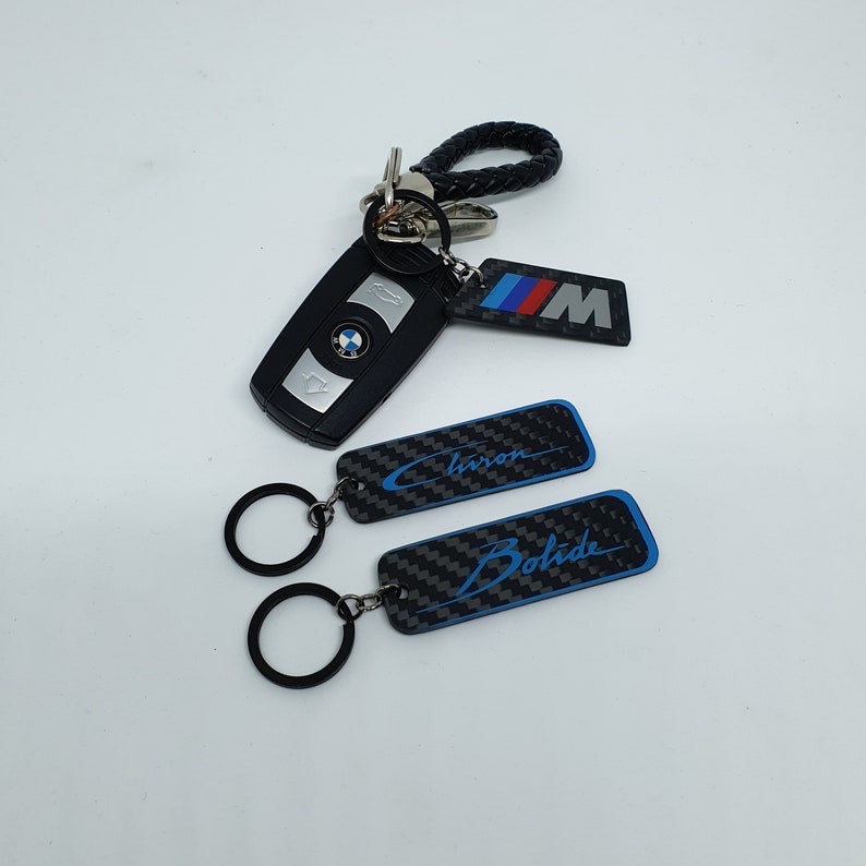 Carbon Fiber Keychain Keyring Bugatti Bolide Porteclés Fibre Etsy