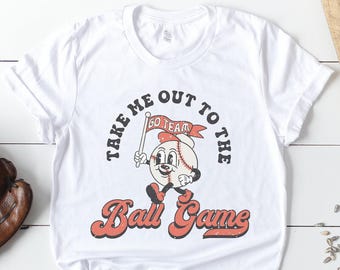 Vintage Inspired Baseball Shirt Ball Game Go Team Retro Game Day Tee