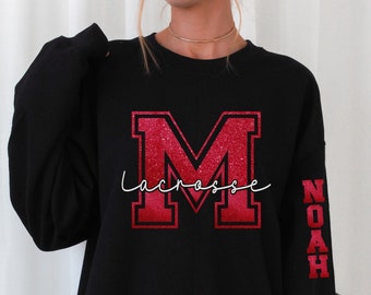 Personalized Lacrosse Sweatshirt: Custom Name & Number, Team Initial
