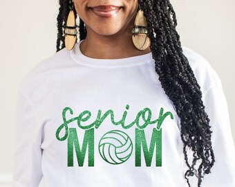 Personalized Senior Volleyball Mom Shirt: Team Colors, Senior Night
