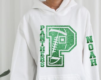 Personalized Football Team Hoodie: Custom Name & Number, School Spirit Sweatshirt