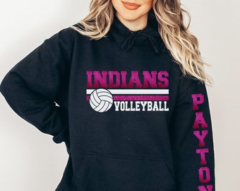 Personalized Volleyball Team Sweatshirt: Custom Mascot & Name Hoodie