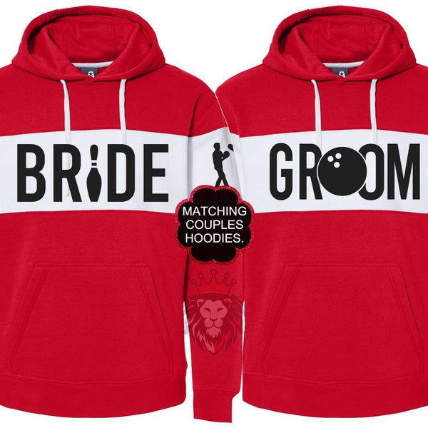 Custom Bride and Groom Bowling hoodies,  Bowling Bride, Bowling Groom