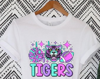 Tigers football cheerleader pink out t-shirts.