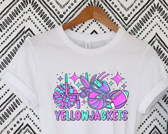 Jackets football cheerleader spirit wear t-shirts.
