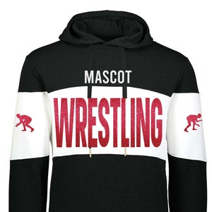 Custom Wrestling Hoodie: Color Block Design, Personalized Name & Wrestler
