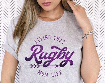 Rugby Mom Shirt • Custom Team Spirit Wear on Bella Canvas