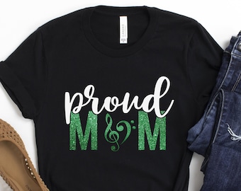 Custom proud marching band Mom t-shirts, sweatshirts and hoodies.