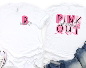 Bobcats football pink out breast cancer ribbon t-shirts.
