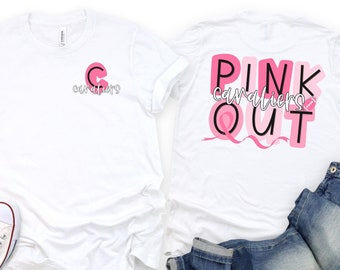 Cavaliers football pink out breast cancer ribbon t-shirts.