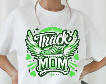 Track Mom airbrushed spirit wear t-shirts.