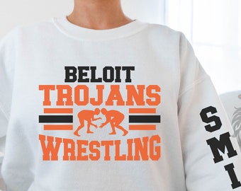 Personalized Wrestling Team Apparel: Custom Name Sleeve & Back
