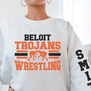 Personalized Wrestling Team Apparel: Custom Name Sleeve & Back