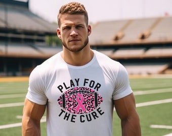 Breast cancer awareness- Play for the cure leopard print t-shirts.