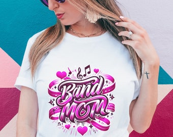 Band mom faux airbrushed t-shirts.