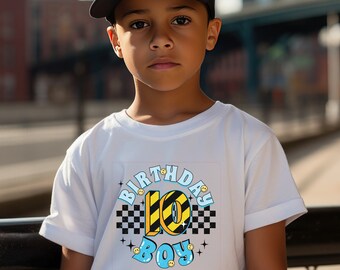 Custom Birthday boy yellow excavator construction digging shirt.