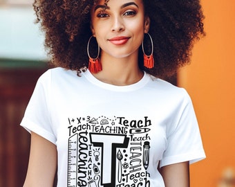 Teacher word art t- shirts.