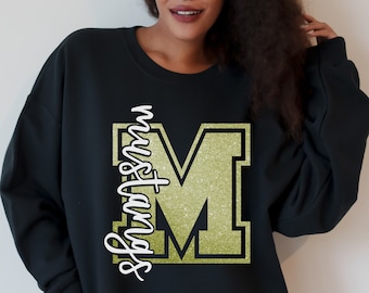 Custom Mustangs school team spirit wear on tees & sweaters